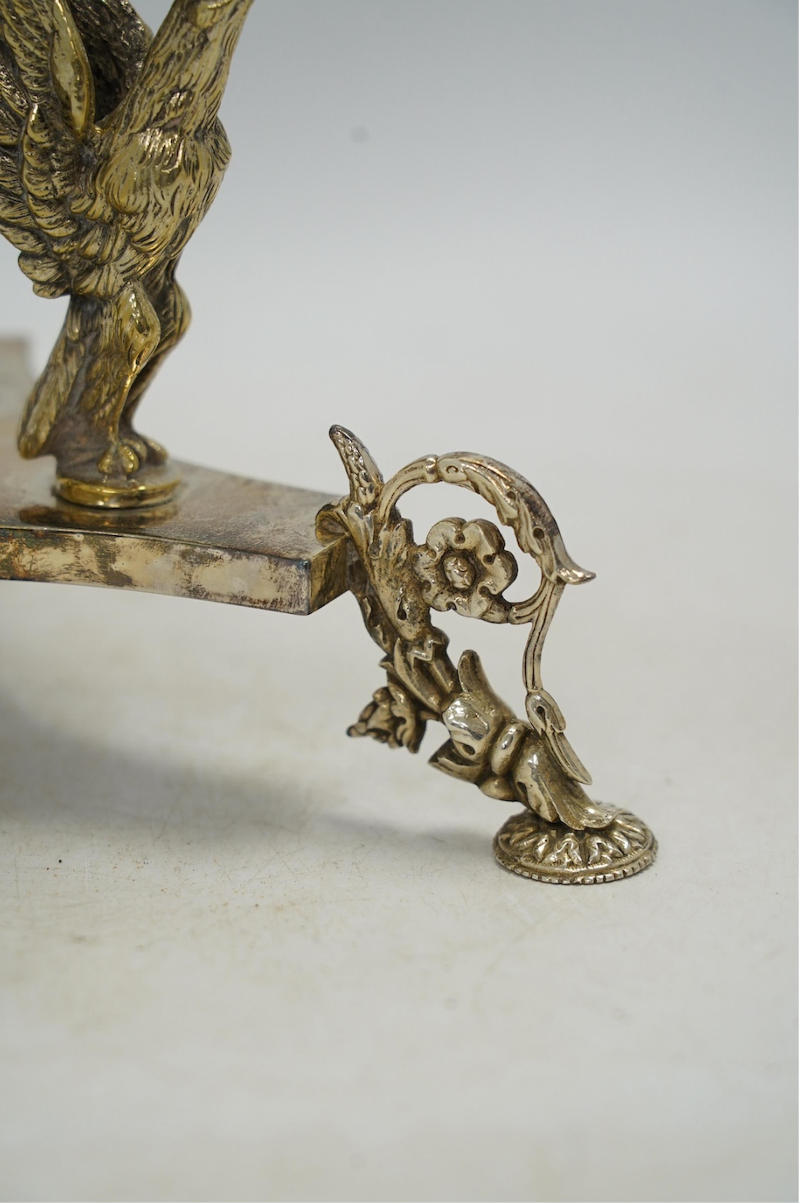 A Victorian electroplated centrepiece with pressed glass bowl, 26.5cm high. Condition - good